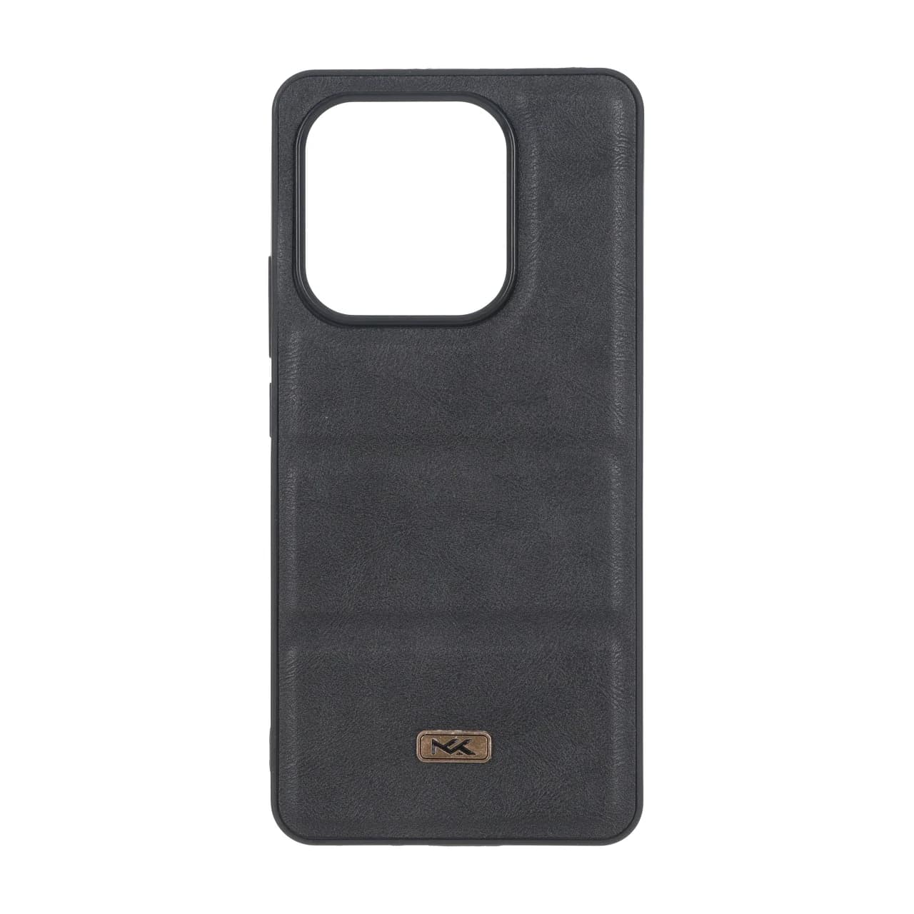 قاب پافر طرح چرم سه تکه لوگو فلزی Xiaomi Redmi Note 14 4G
