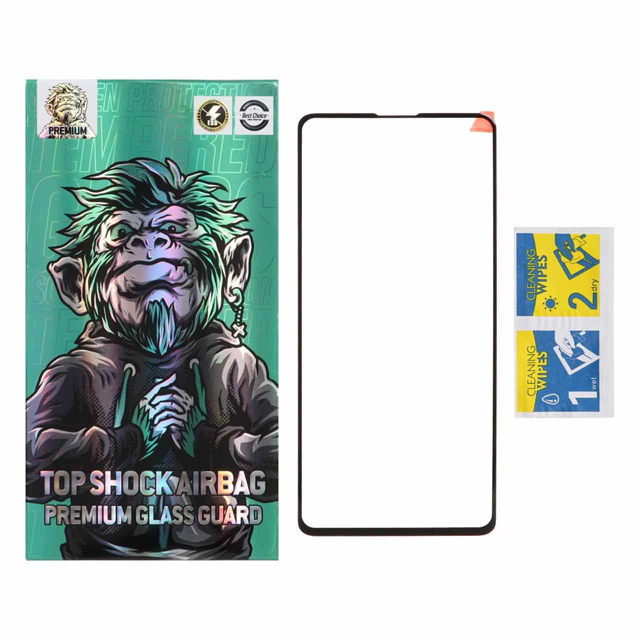 محافظ صفحه نمایش شیشه ای خم فول چسب Full Cover Top Shock درجه یک مدل Samsung Galaxy Note 10 Lite – (پک دار)