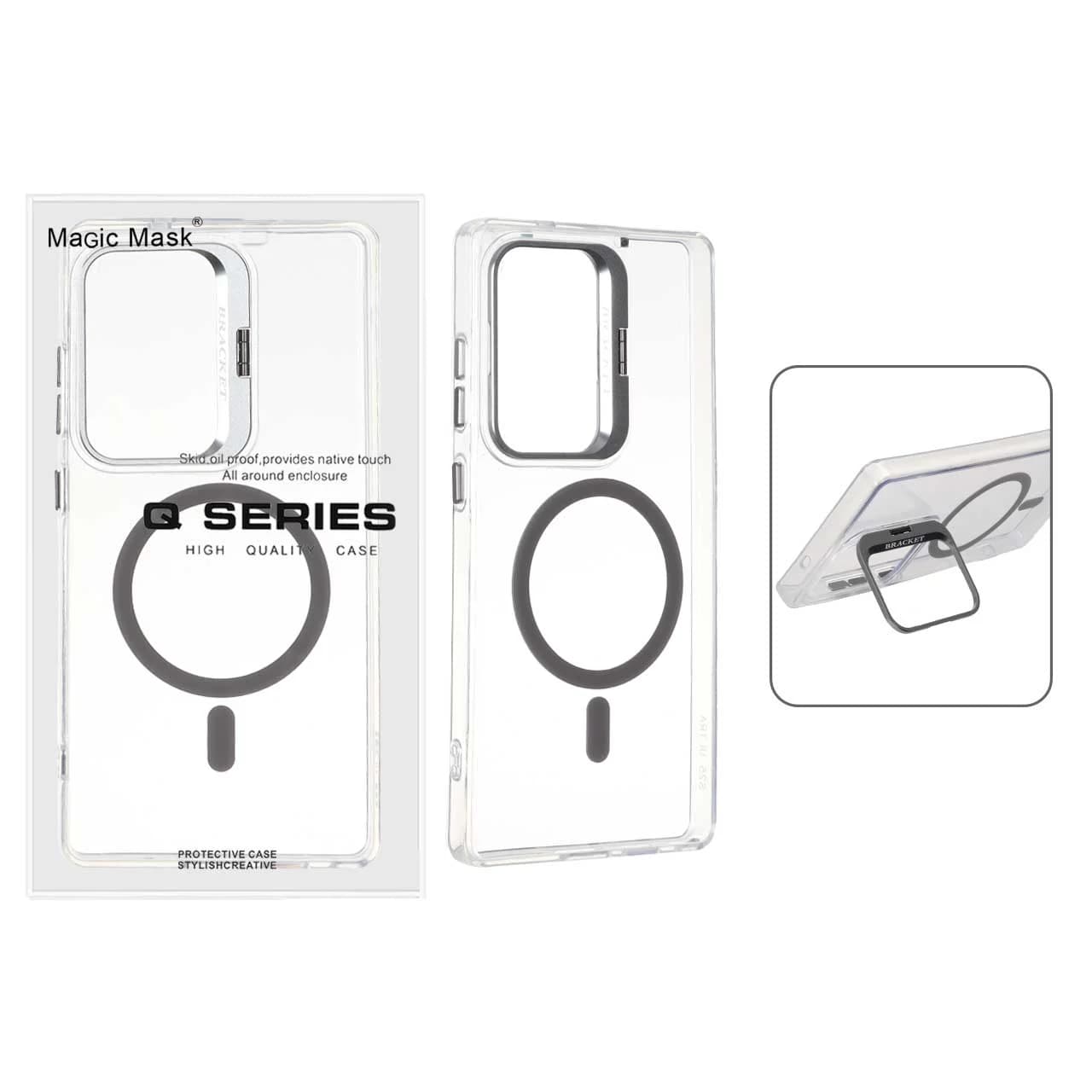 قاب اورجینال Q Series Bracket کریستالی Magsafe لنز استندشو Samsung Galaxy S25 Ultra — تصویر ۲