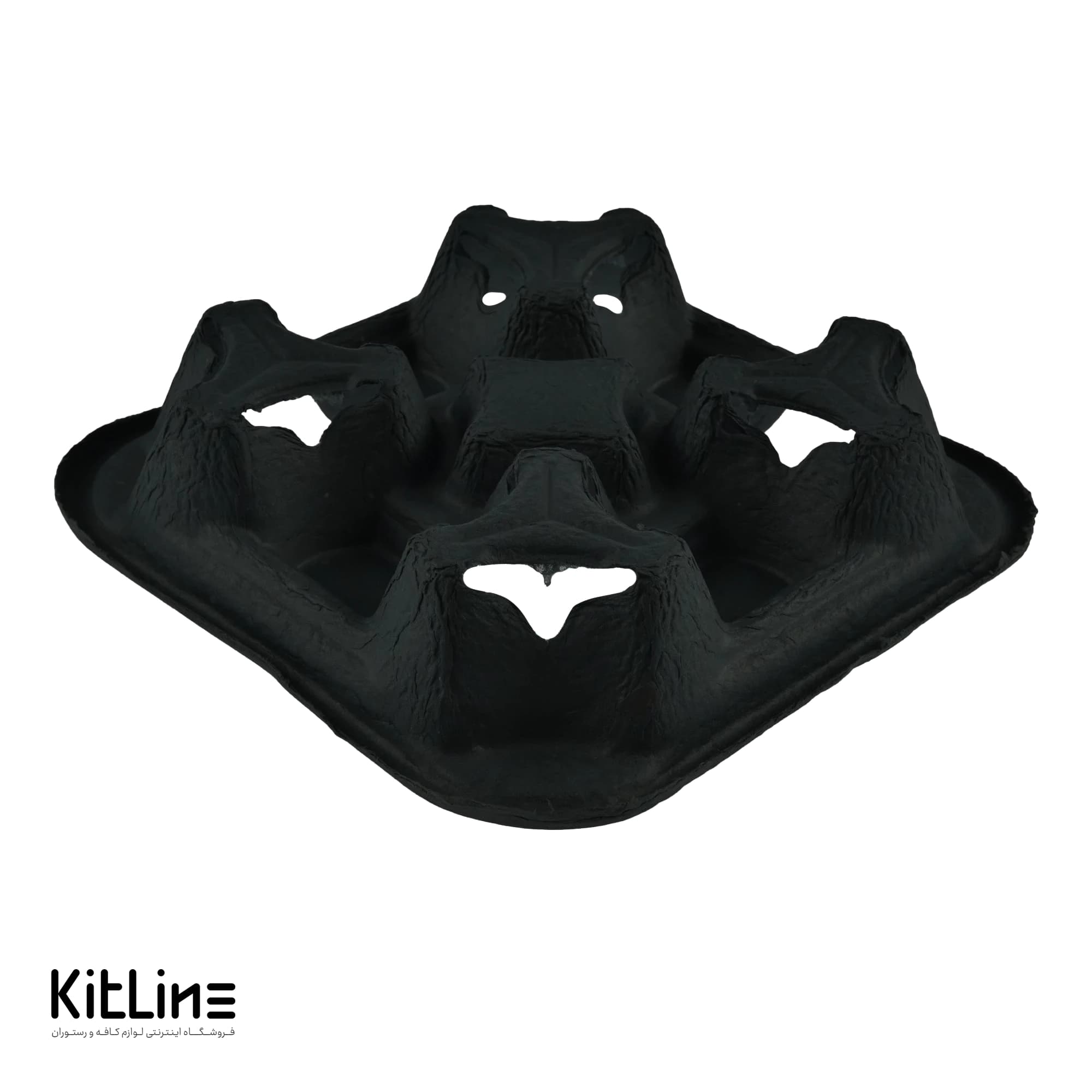 ‏کاپ هولدر سلولزی چهار عددی مشکی نیلا کاپ (بسته ۱۰۰ عددی) — تصویر ۴