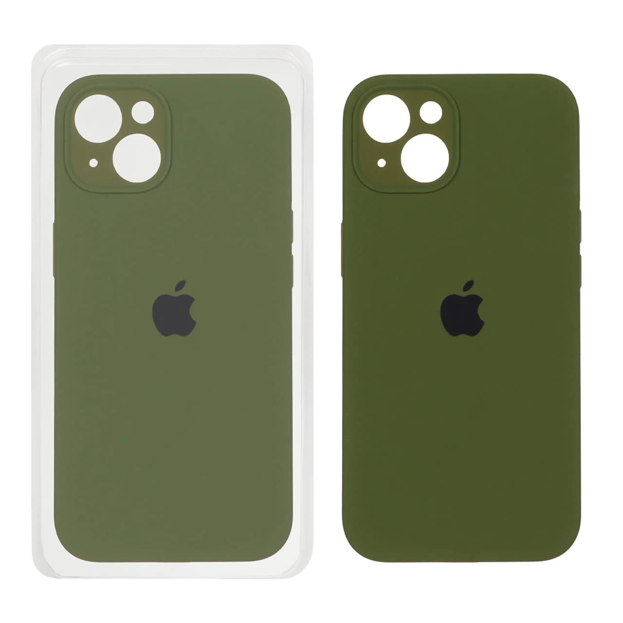 قاب سیلیکونی پاک کنی اورجینال ++A مدل Apple iPhone 13 / iPhone 14 – سبز زیتونی (پک دار)