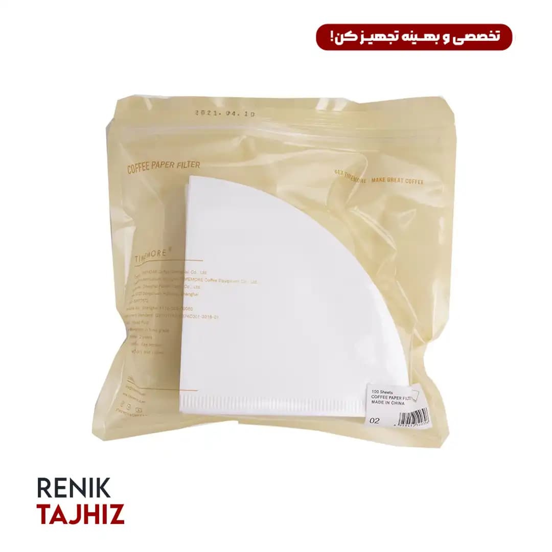 فیلتر کاغذی 02 تایم مور 100 عدد — تصویر ۲