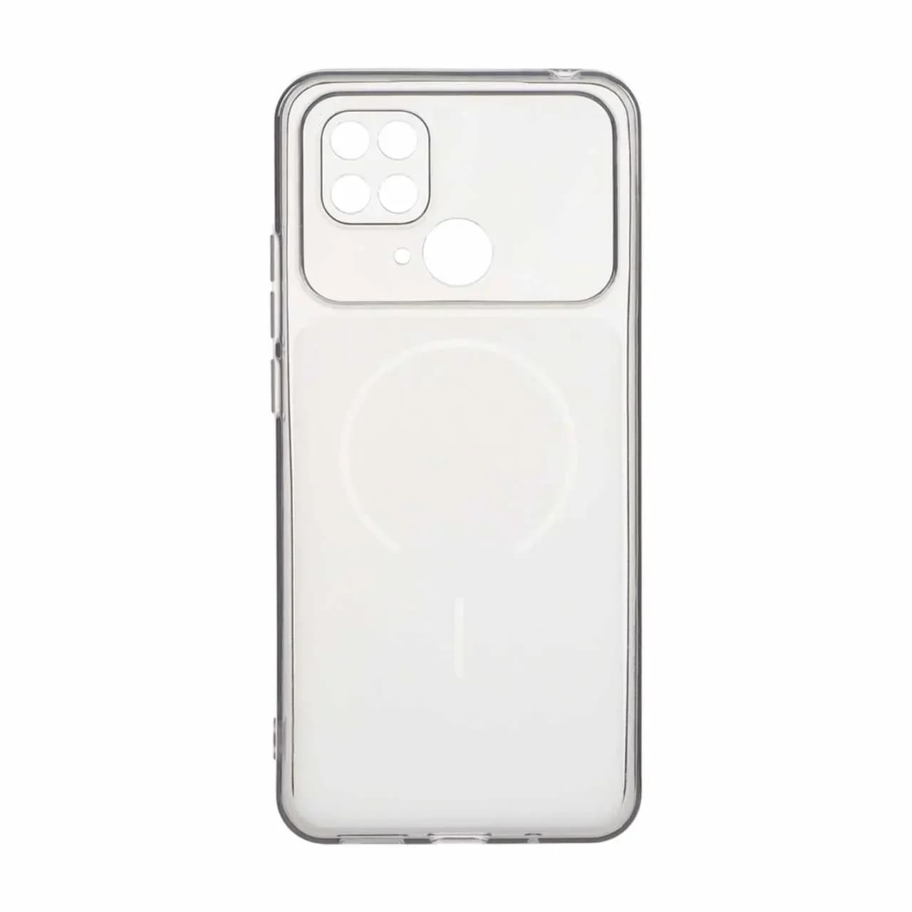 قاب ژله ای شفاف مستطیلی طرح مگ سیف محافظ لنزدار Xiaomi Redmi 10C / Redmi 10 Power / Poco C40