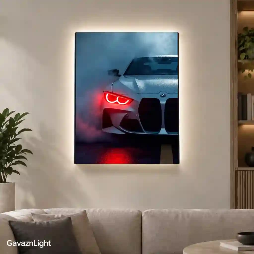 تابلو فتو نئون bmw سفید