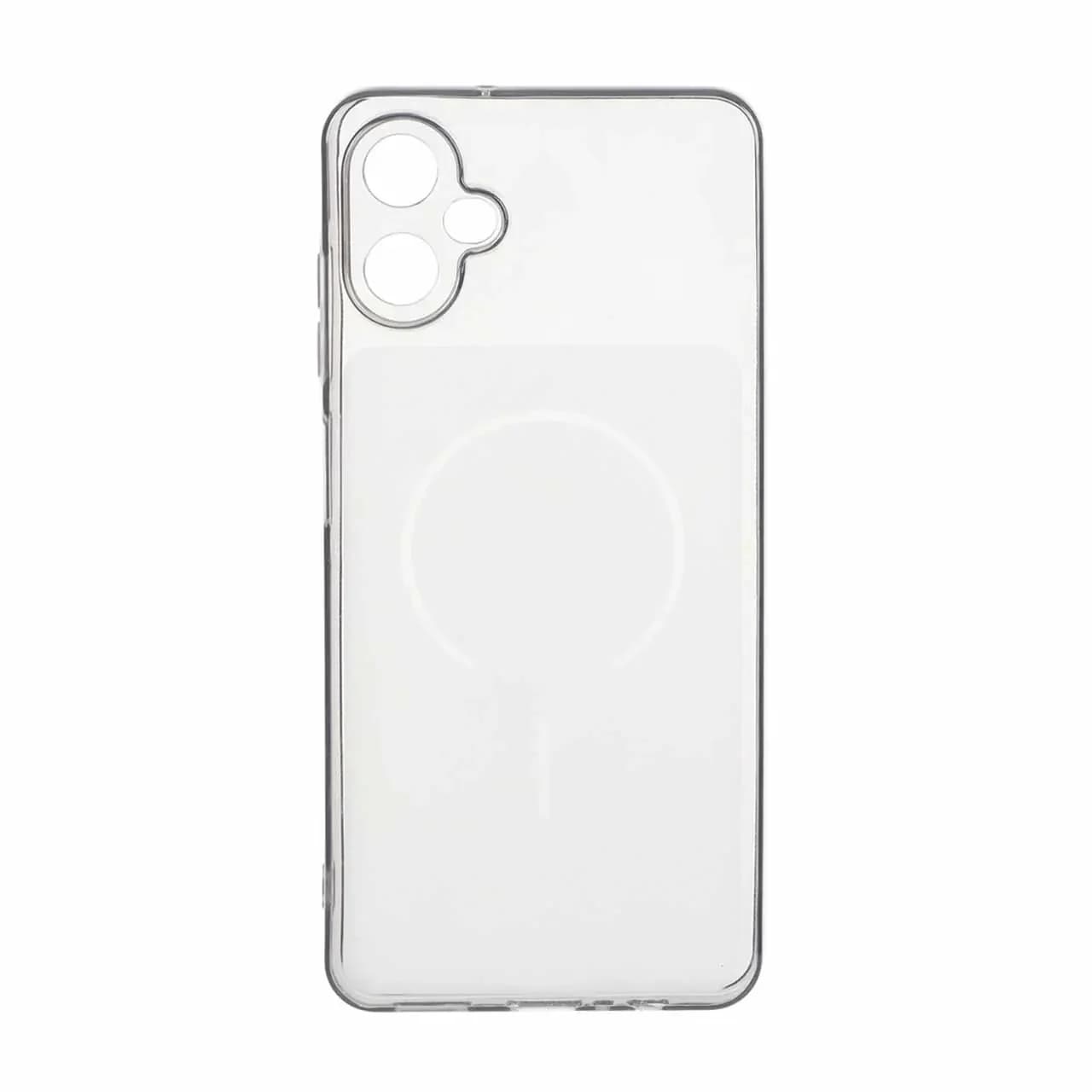قاب ژله ای شفاف مستطیلی طرح مگ سیف محافظ لنزدار Samsung Galaxy A06