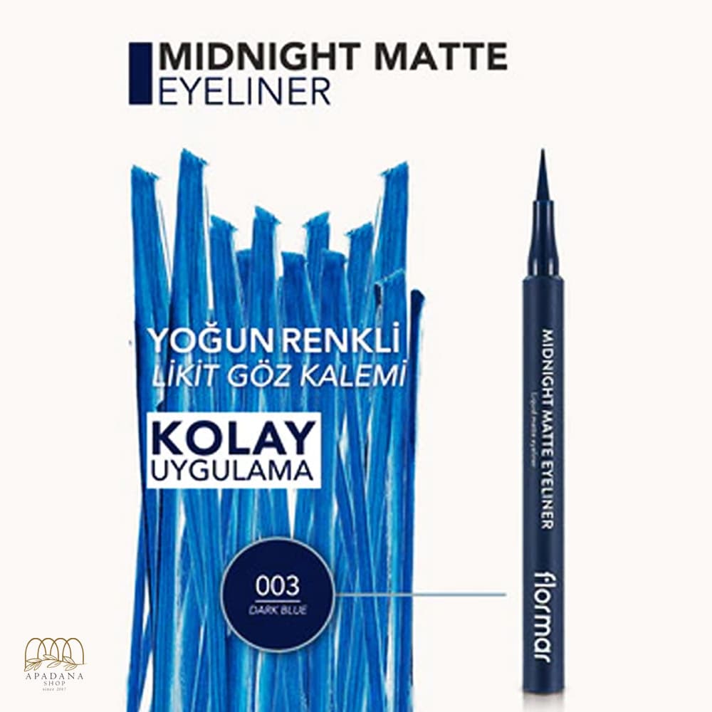 خط چشم ماژیکی Midnight فلورمار شماره 03 رنگ Dark Blue — تصویر ۲