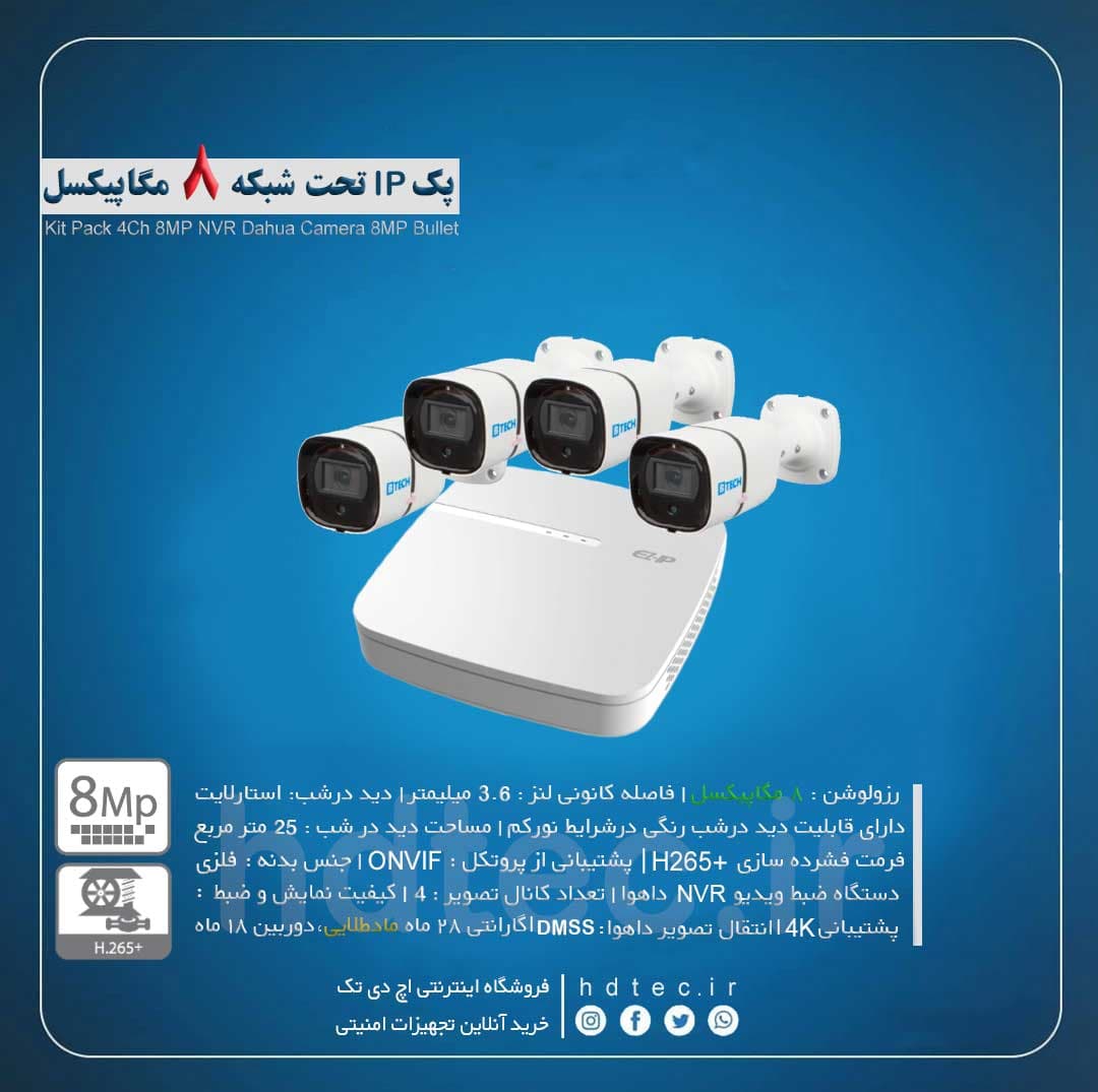 پک تحت شبکه IP استارلایت ۵ مگاپیکسل Dahua-TECH — تصویر ۲
