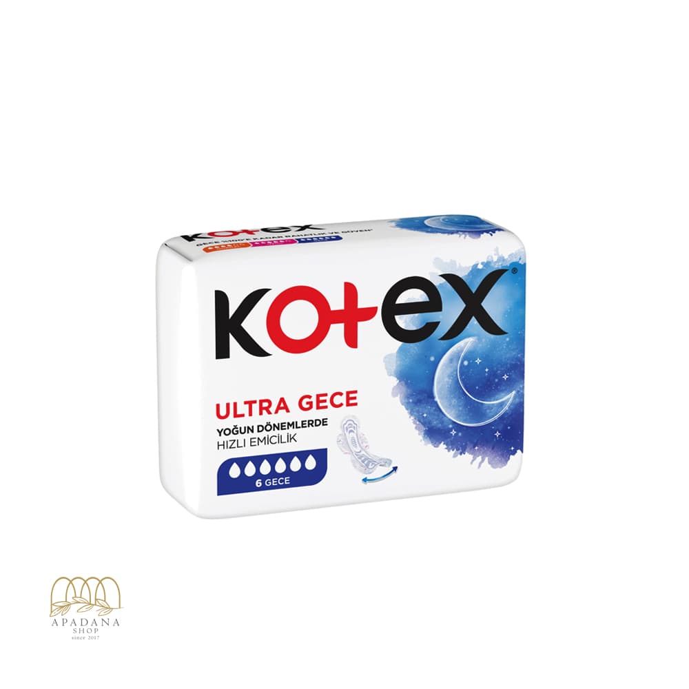 نوار بهداشتی شبانه کوتکس 6 عددی مدل Ultra Gece