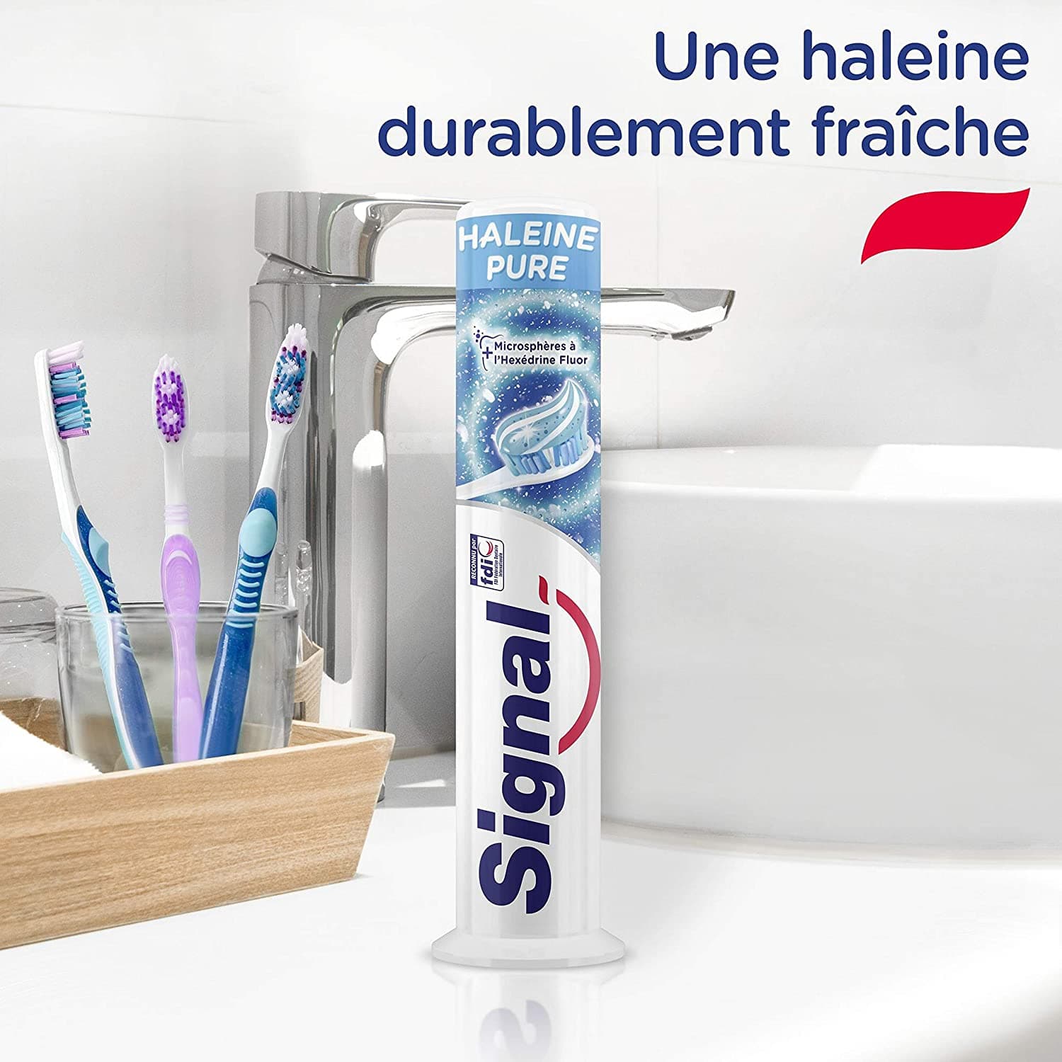 خمیر دندان خنک کننده پمپی سیگنال مدل haleine Pure حجم 100 میل — تصویر ۲