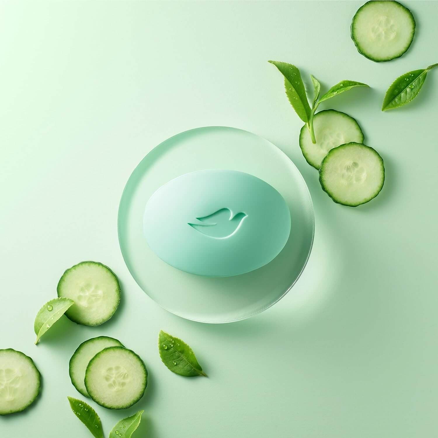صابون خیار و چای سبز داو مدل Go Fresh وزن 90 گرم — تصویر ۲