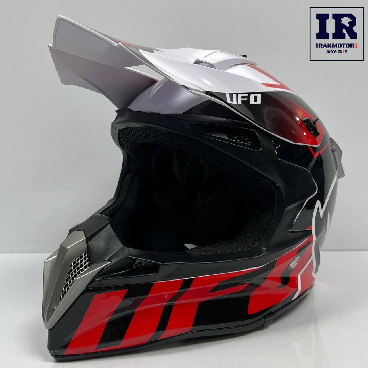 کلاه کاسکت کراسی طرح یوفو مشکی قرمز ufo — تصویر ۵