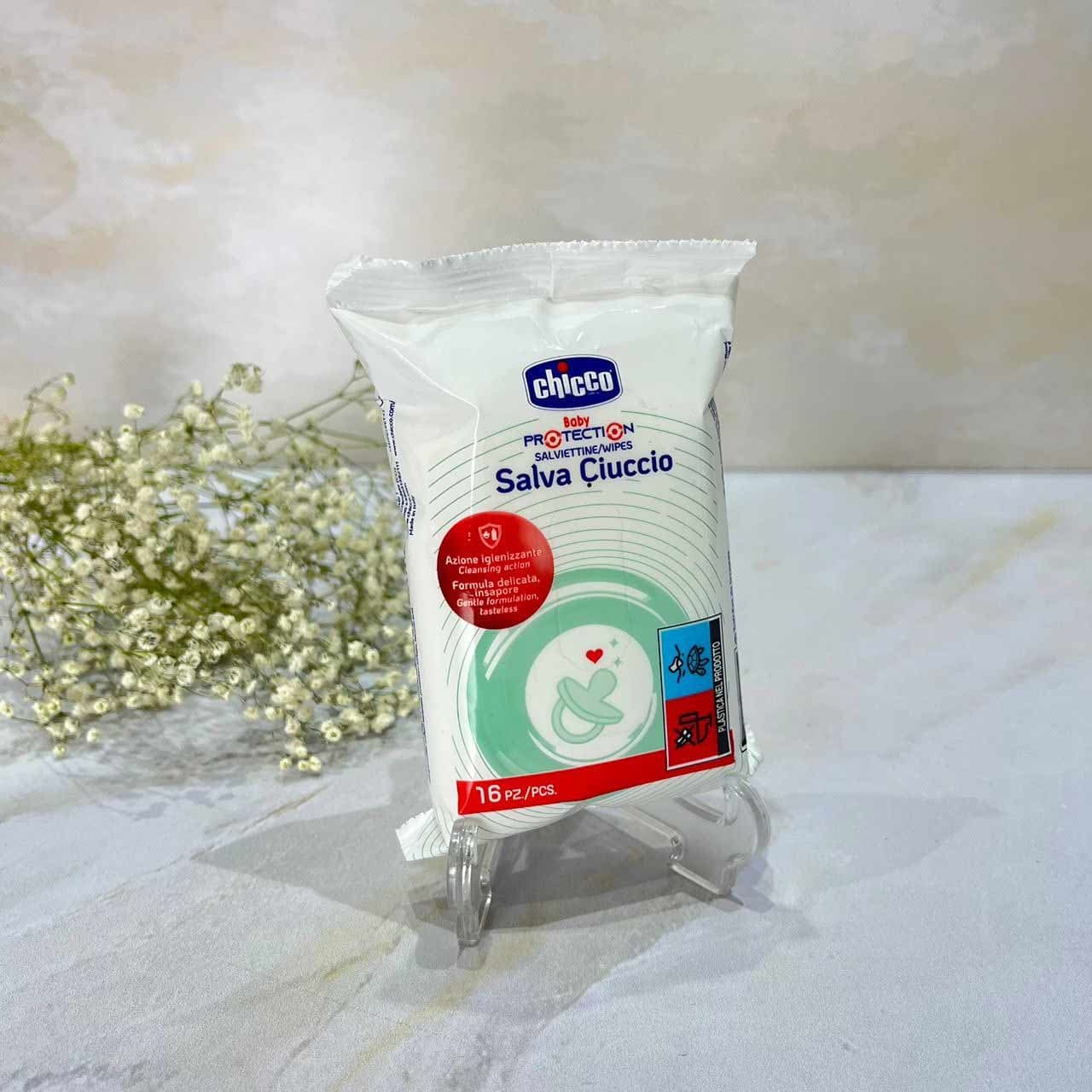 دستمال استریل سریع چیکو Chicco بدون نیاز به آبکشی بسته 16 عددی — تصویر ۳