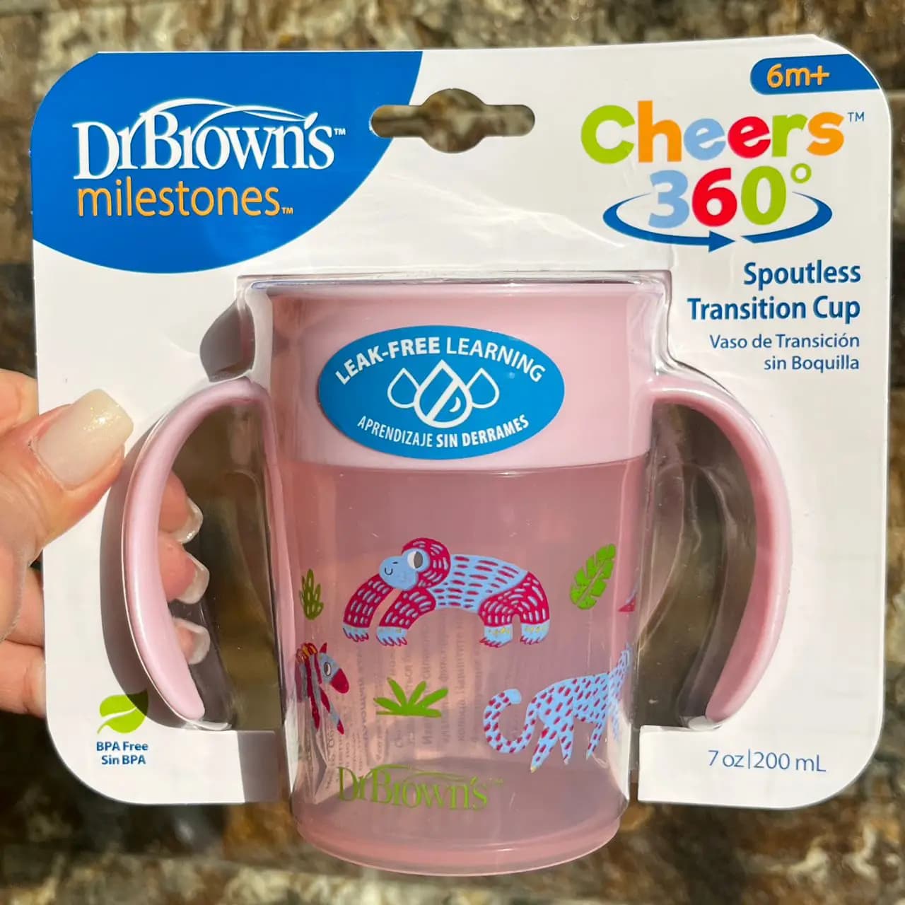 لیوان آب خوری ۳۶۰ درجه ۲۰۰ میل دکتر براون Dr Brown’s طرح جنگل — تصویر ۲