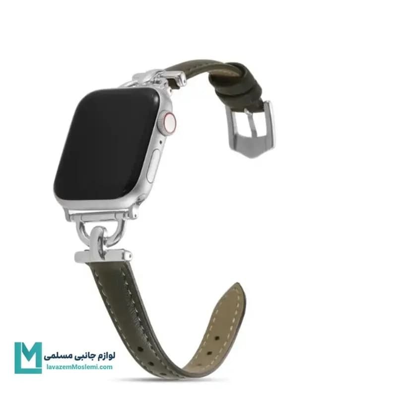 بند اپل واچ چرم مدل دار کد W1184 | لوازم جانبی مسلمی — تصویر ۲