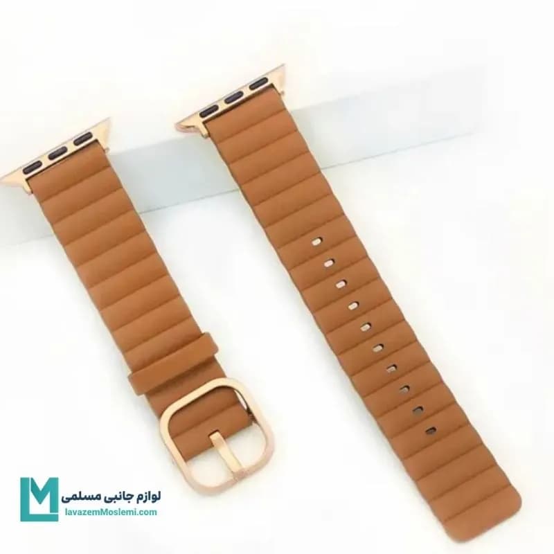 بند اپل واچ چرم کره ای کد W1179 | لوازم جانبی مسلمی — تصویر ۵