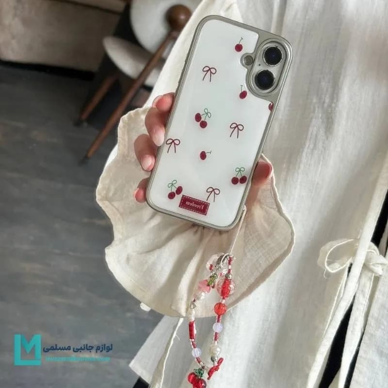 قاب گوشی دخترانه آلبالو پاپیون قرمز کد C3547 | لوازم جانبی مسلمی — تصویر ۳
