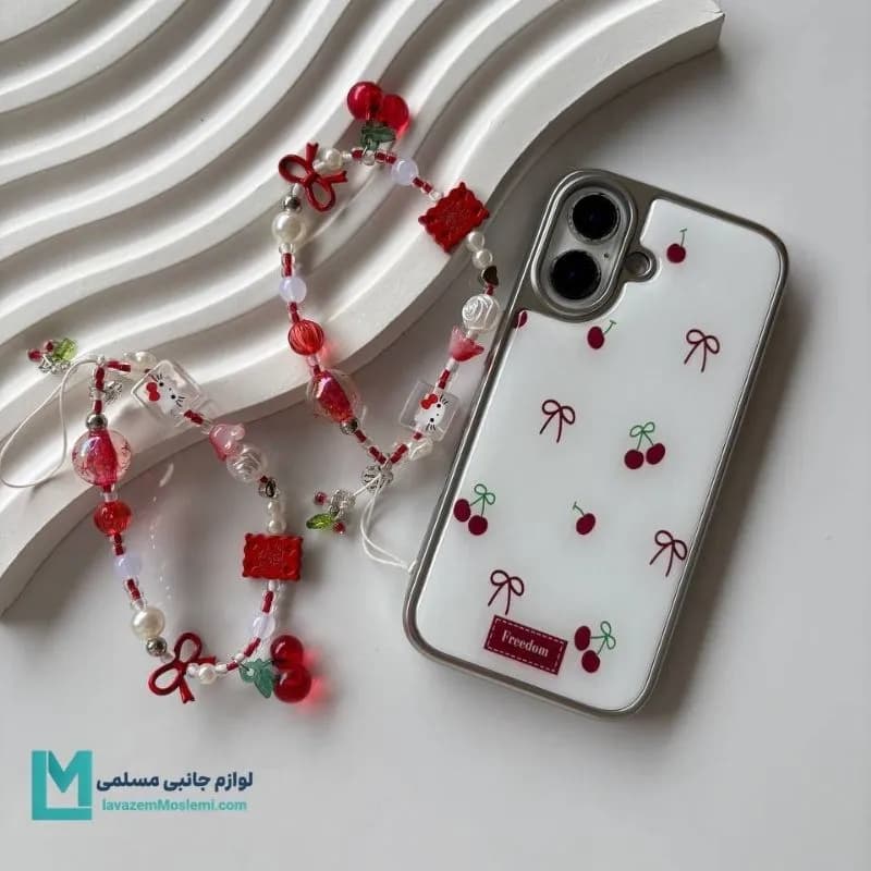 قاب گوشی دخترانه آلبالو پاپیون قرمز کد C3547 | لوازم جانبی مسلمی
