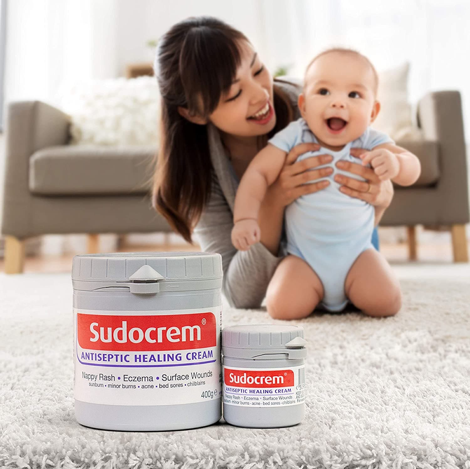 کرم چند منظوره ترمیم کننده و ضد سوختگی سودوکرم Sudocrem Antiseptic Healing وزن 60 گرم — تصویر ۲