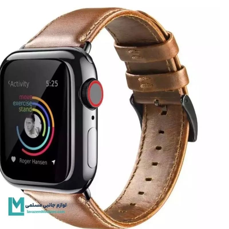 بند اپل واچ چرم مات کد W1175 | لوازم جانبی مسلمی — تصویر ۳