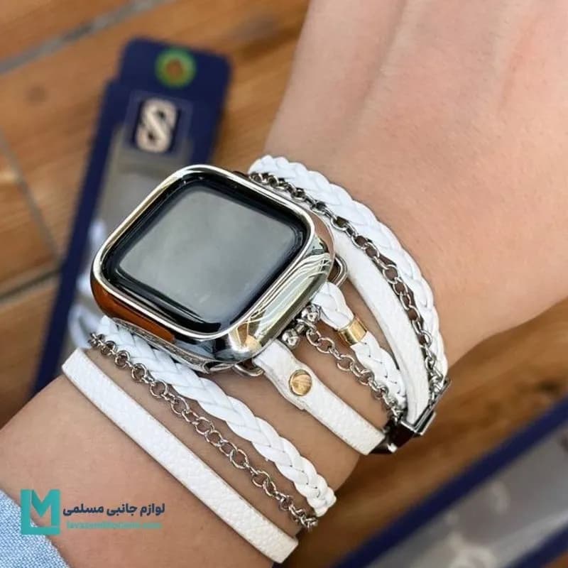 بند اپل واچ هرمس بوهمیا زنجیردار کد W1169 | لوازم جانبی مسلمی — تصویر ۳