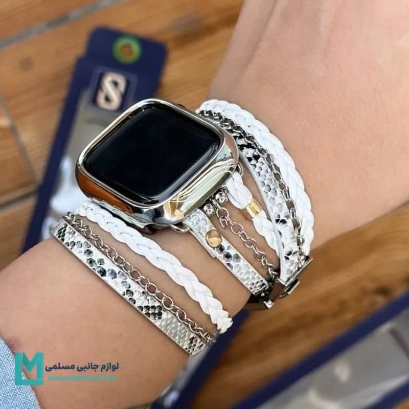 بند اپل واچ هرمس بوهمیا زنجیردار کد W1169 | لوازم جانبی مسلمی — تصویر ۴