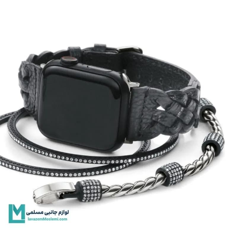 بند اپل واچ چرم حصیری کد W1166 | لوازم جانبی مسلمی