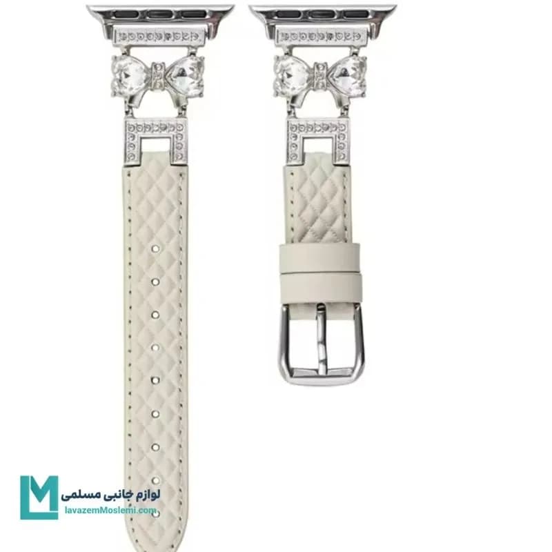 بند اپل واچ چرم دیاموند پاپیون کد W1158 | لوازم جانبی مسلمی