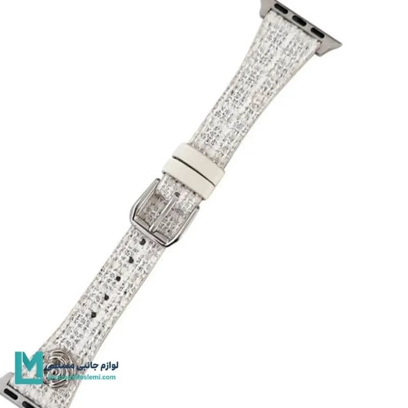 بند اپل واچ چرم گل شنل کد W1155 | لوازم جانبی مسلمی — تصویر ۳