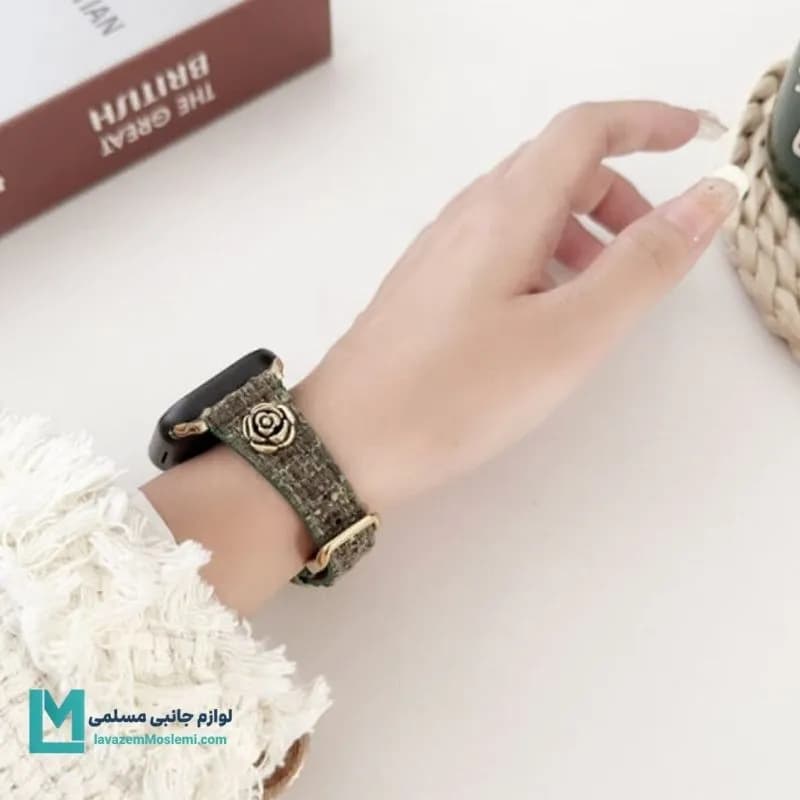 بند اپل واچ چرم گل شنل کد W1155 | لوازم جانبی مسلمی — تصویر ۸