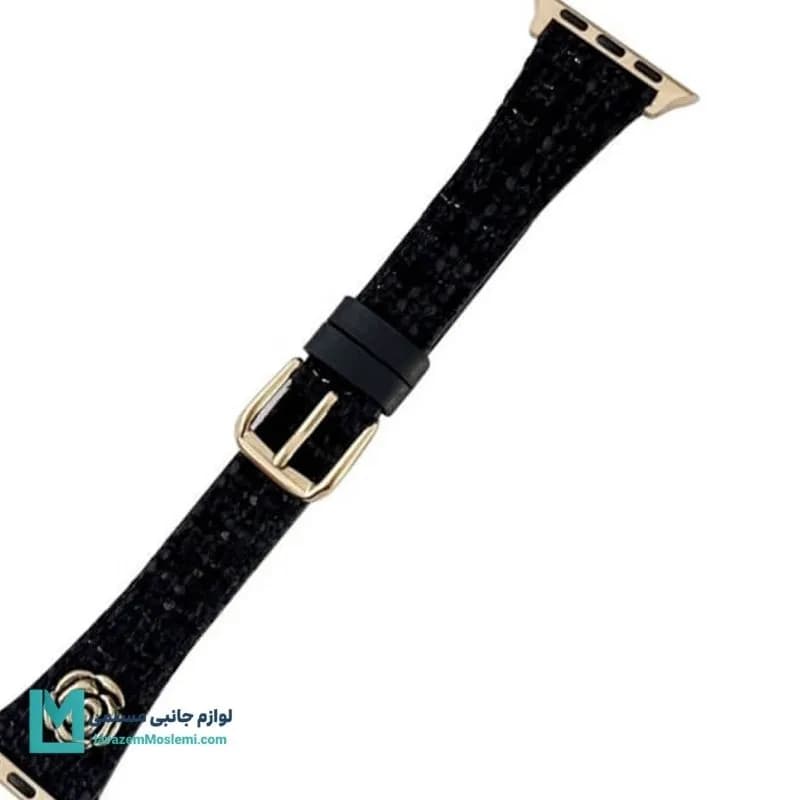 بند اپل واچ چرم گل شنل کد W1155 | لوازم جانبی مسلمی — تصویر ۲