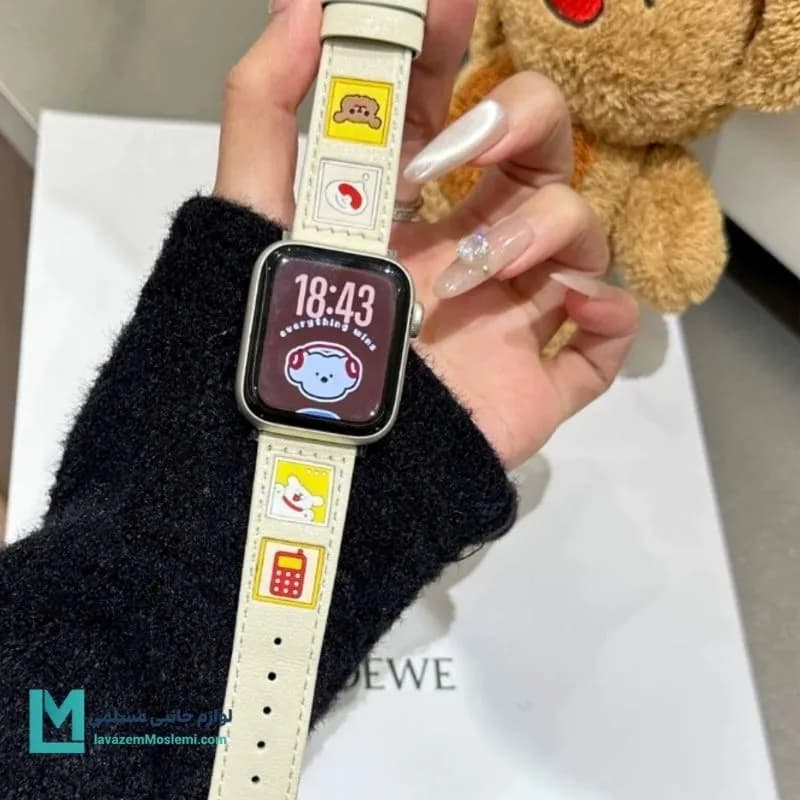بند اپل واچ چرم هلو پاپی کد W1152 | لوازم جانبی مسلمی — تصویر ۲