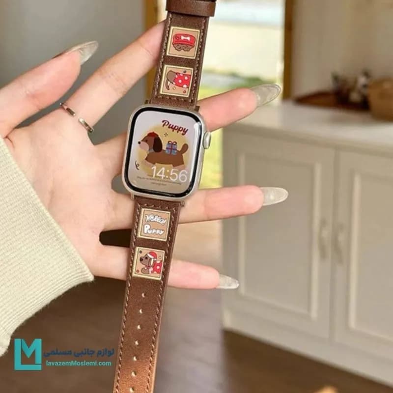 بند اپل واچ چرم هلو پاپی کد W1152 | لوازم جانبی مسلمی — تصویر ۳