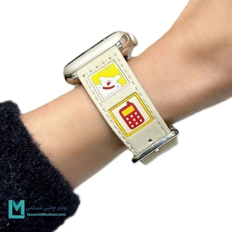 بند اپل واچ چرم هلو پاپی کد W1152 | لوازم جانبی مسلمی — تصویر ۴