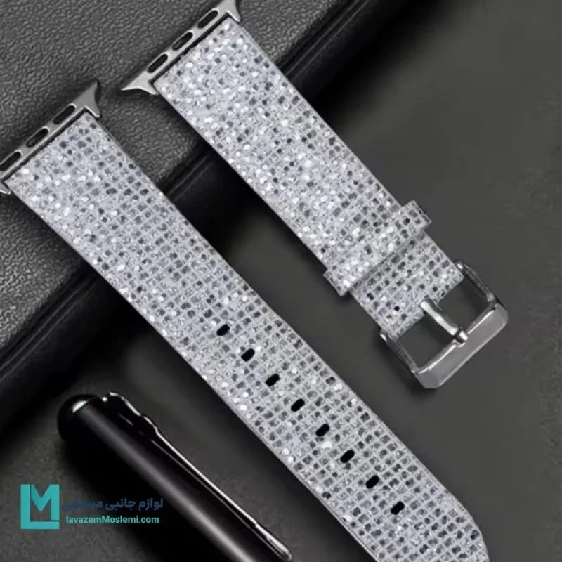 بند اپل واچ چرم سواروفسکی 2025 کد W1147 | لوازم جانبی مسلمی — تصویر ۴