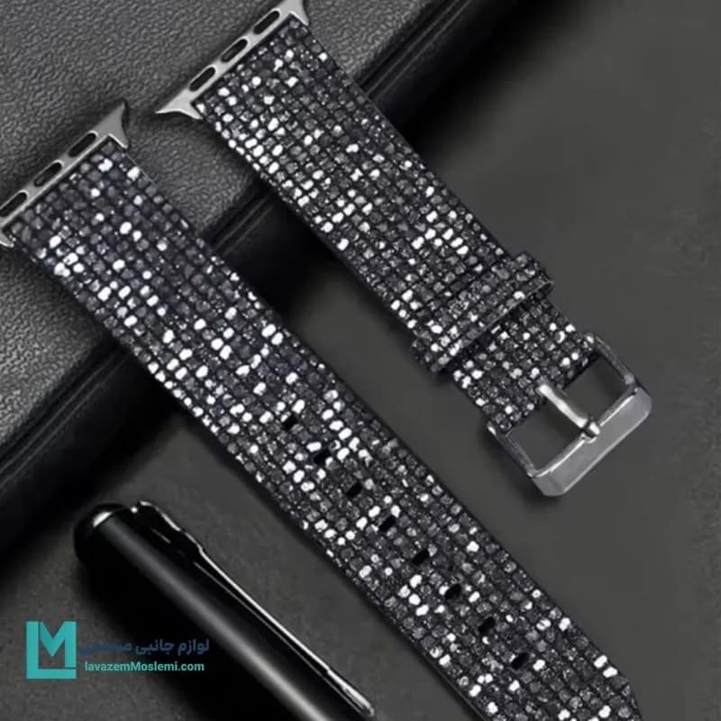 بند اپل واچ چرم سواروفسکی 2025 کد W1147 | لوازم جانبی مسلمی — تصویر ۳