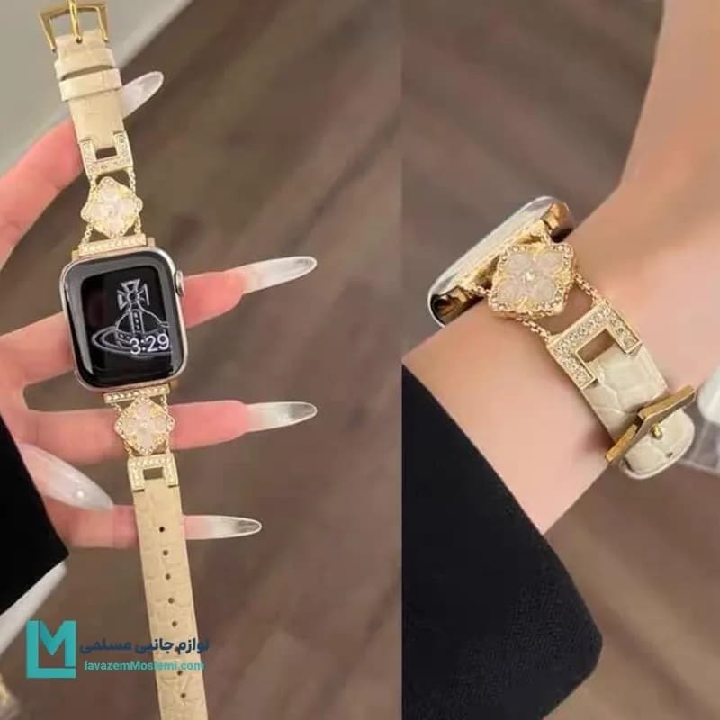 بند اپل واچ چرم گل شنل 2 کد W1141 | لوازم جانبی مسلمی — تصویر ۷