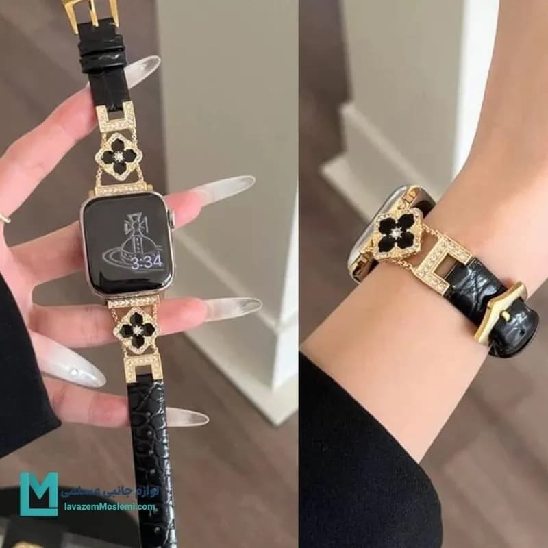 بند اپل واچ چرم گل شنل 2 کد W1141 | لوازم جانبی مسلمی — تصویر ۸