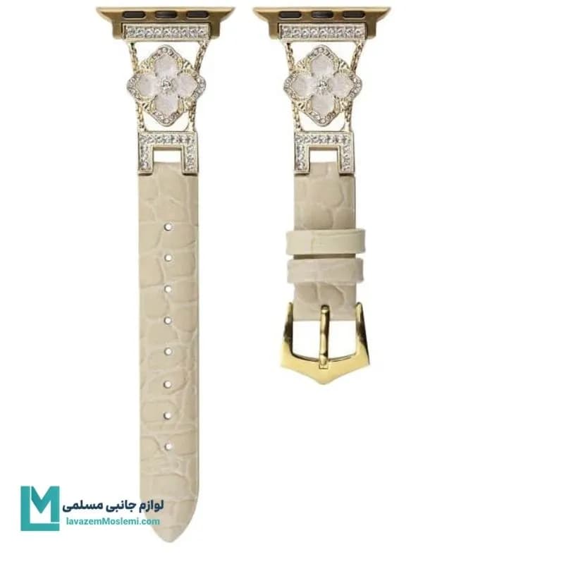 بند اپل واچ چرم گل شنل 2 کد W1141 | لوازم جانبی مسلمی — تصویر ۲