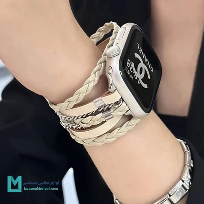 بند اپل واچ هرمس بوهمیا(طرح سلین) کد W1139 | لوازم جانبی مسلمی
