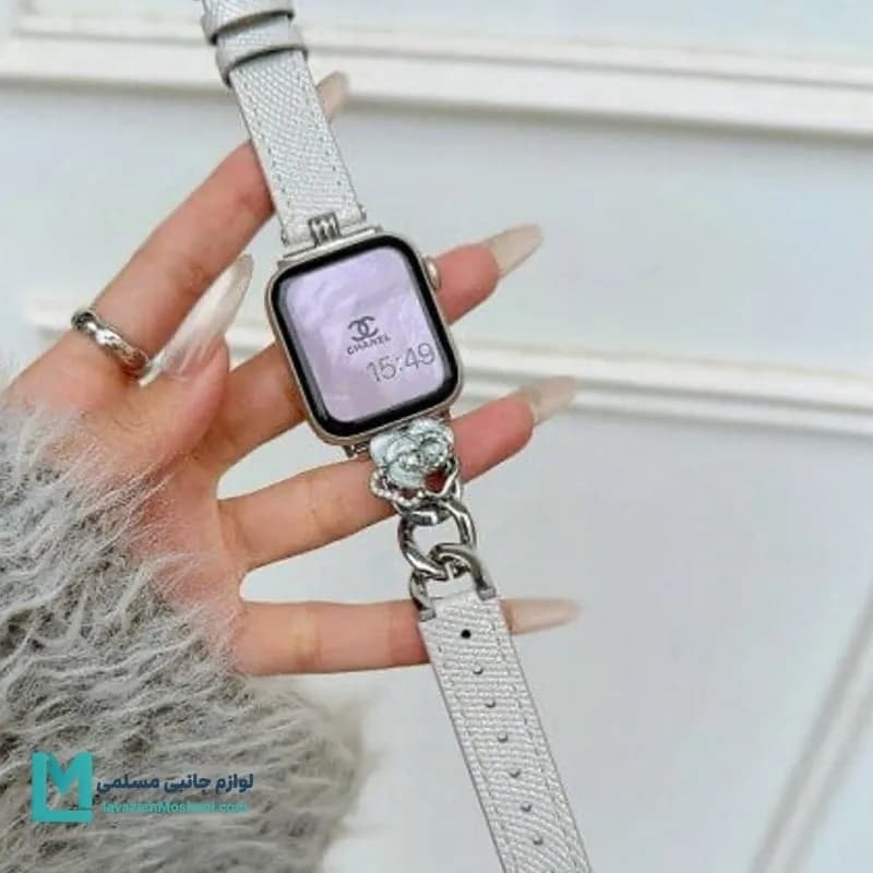 بند اپل واچ چرم و کارتیر گل شنل کد W1137 | لوازم جانبی مسلمی — تصویر ۴
