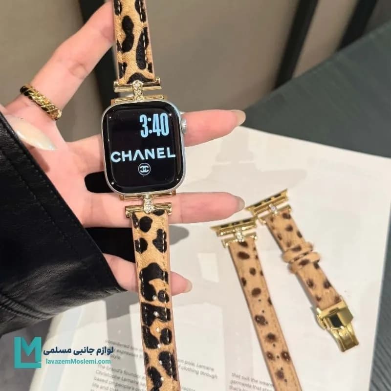 بند اپل واچ گوچی استایل پلنگی کد W1130 | لوازم جانبی مسلمی