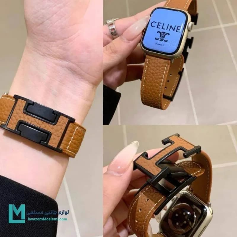 بند اپل واچ چرم قفل هرمس کد W1129 | لوازم جانبی مسلمی — تصویر ۶