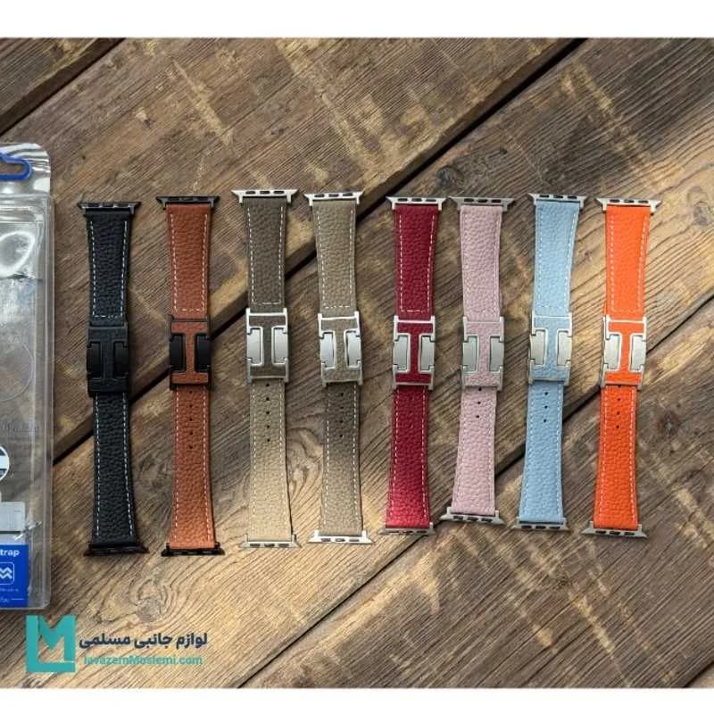 بند اپل واچ چرم قفل هرمس کد W1129 | لوازم جانبی مسلمی — تصویر ۸
