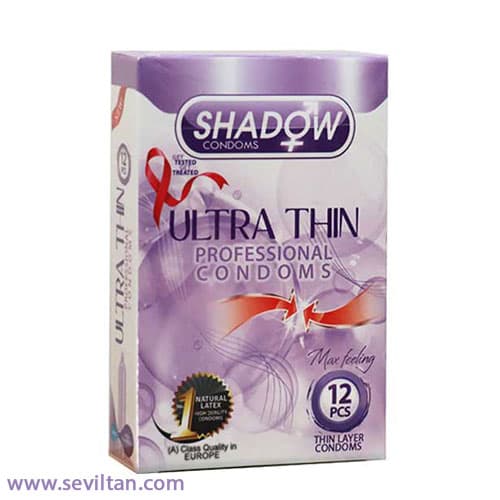 کاندوم شادو بسیار نازک مدل Ultra Thin بسته 12 عددی
