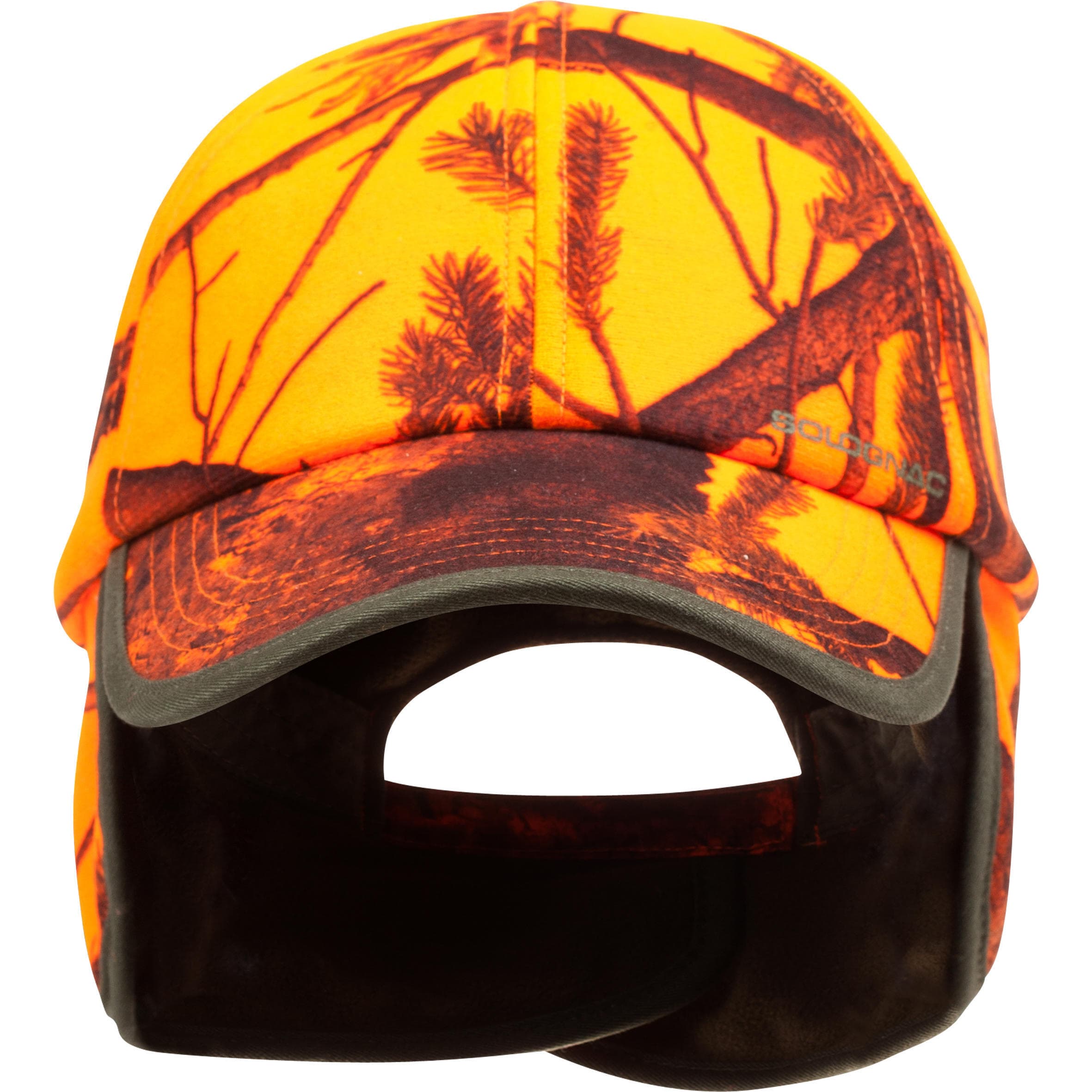 کلاه شکار سولوگناک – هدبند دار طرح استتار Solognac Eared Hat – Hunting and Nature Observation – Orange / Camouflage Pattern — تصویر ۸