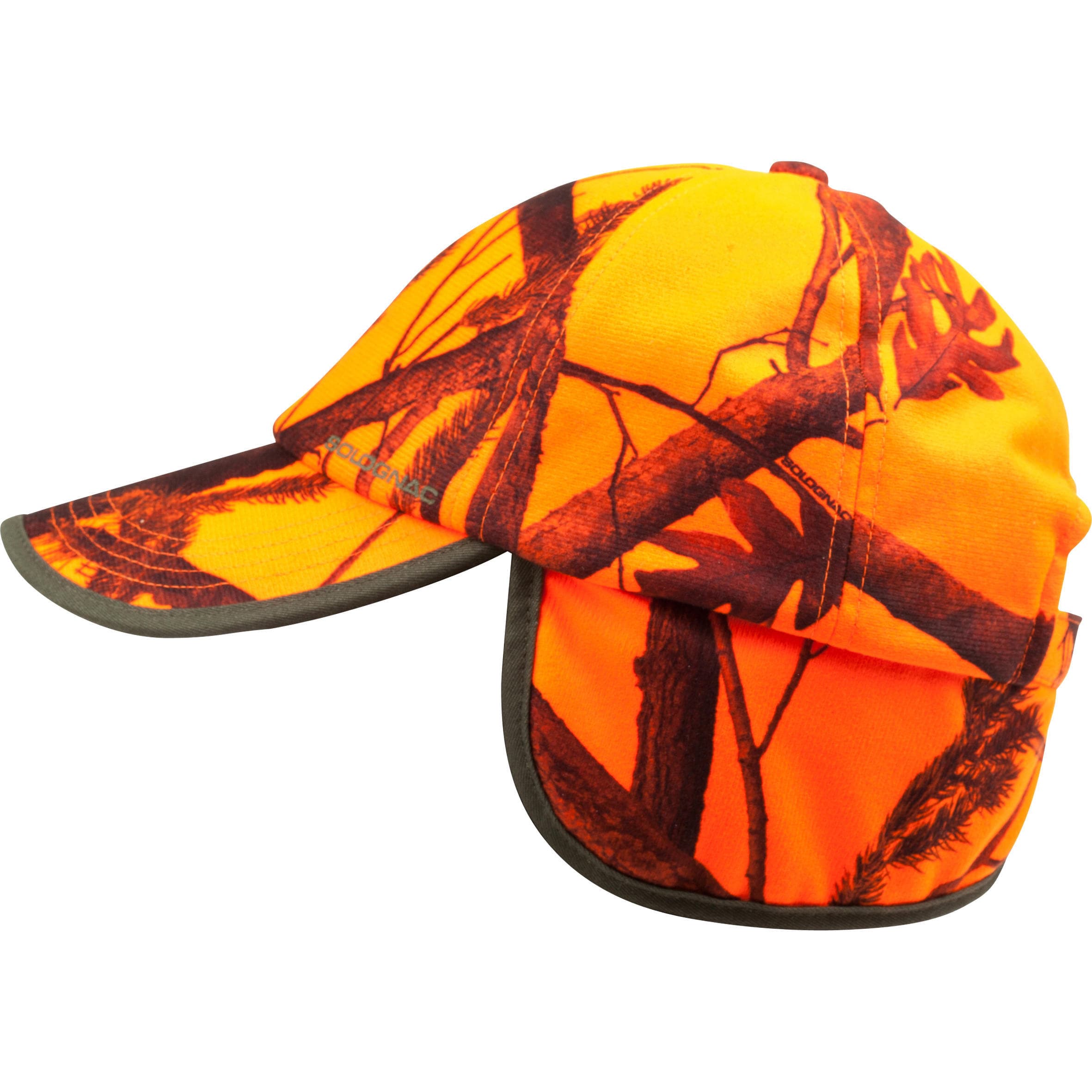 کلاه شکار سولوگناک – هدبند دار طرح استتار Solognac Eared Hat – Hunting and Nature Observation – Orange / Camouflage Pattern — تصویر ۶