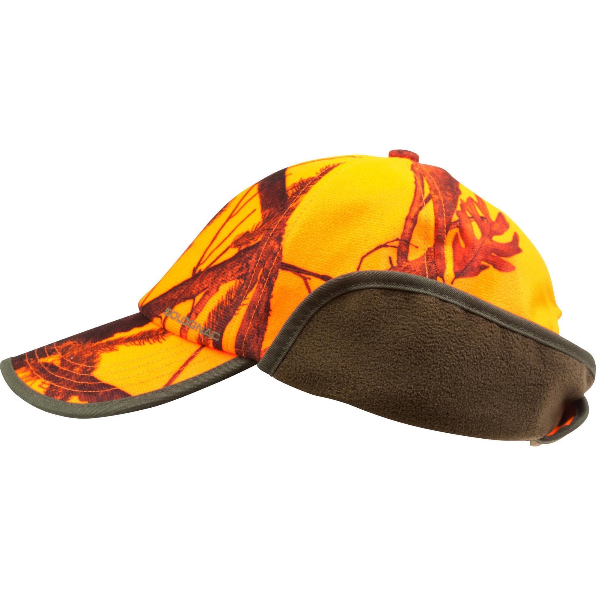 کلاه شکار سولوگناک – هدبند دار طرح استتار Solognac Eared Hat – Hunting and Nature Observation – Orange / Camouflage Pattern — تصویر ۴