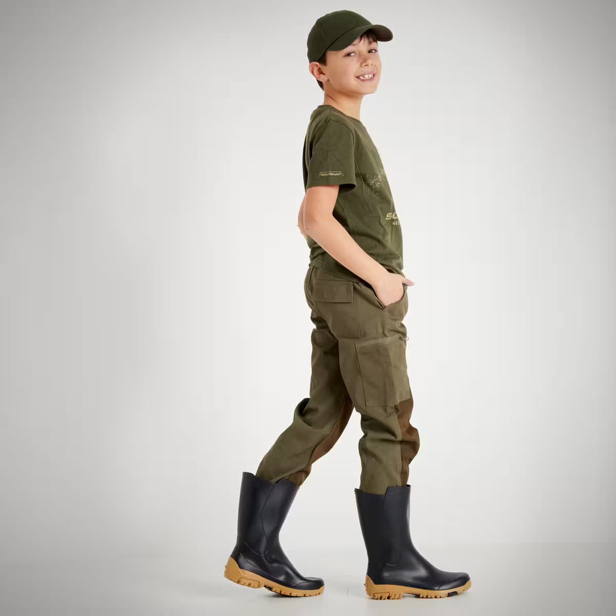 کلاه کودکانه سولوگناک Solognac Children’s Outdoor Hat – Khaki Green – 100 — تصویر ۴