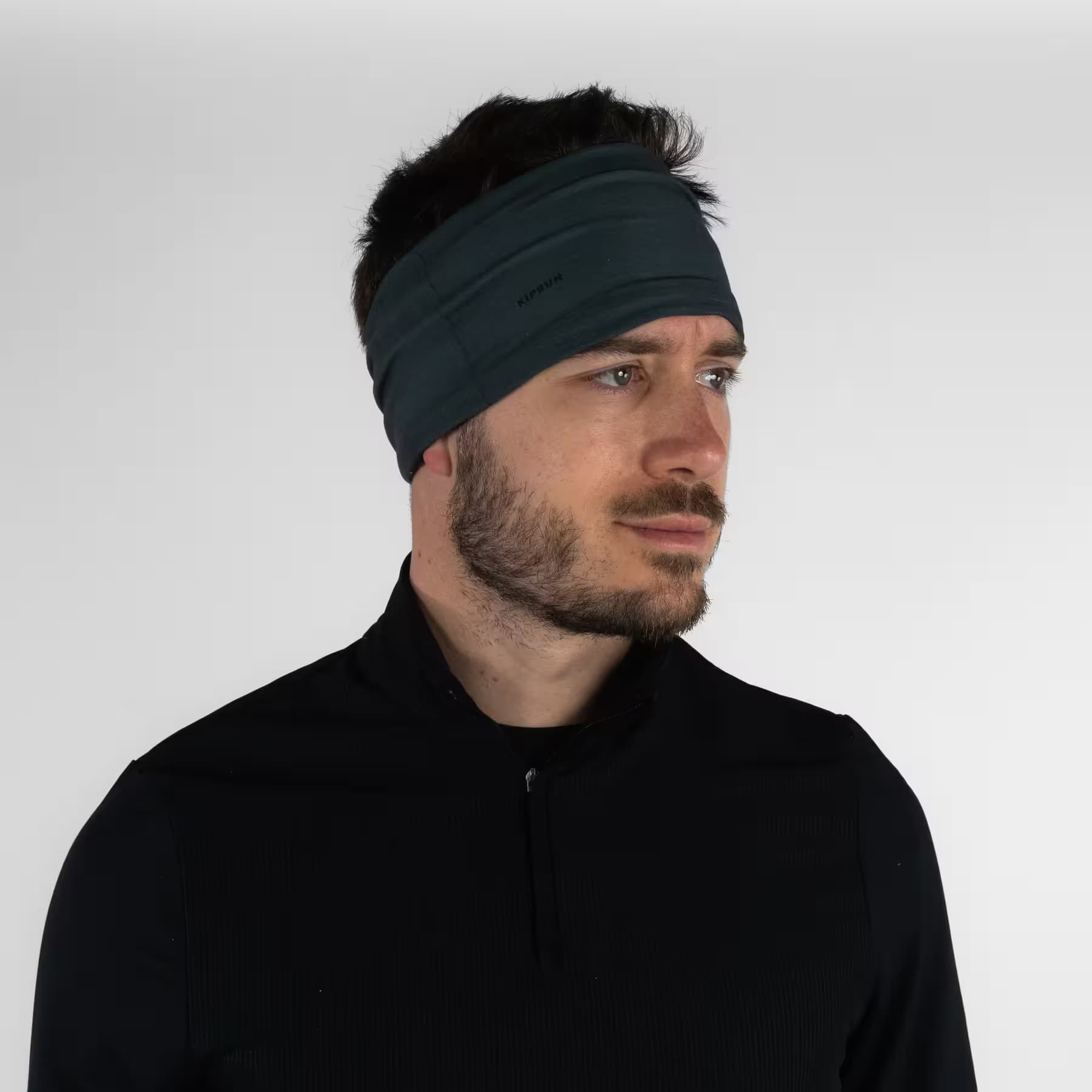 دستمال سر کالنجی – باندانا دکتلون Kalenji Multi-Purpose Running Collar/Bandana – Dark Khaki – KIPRUN — تصویر ۵