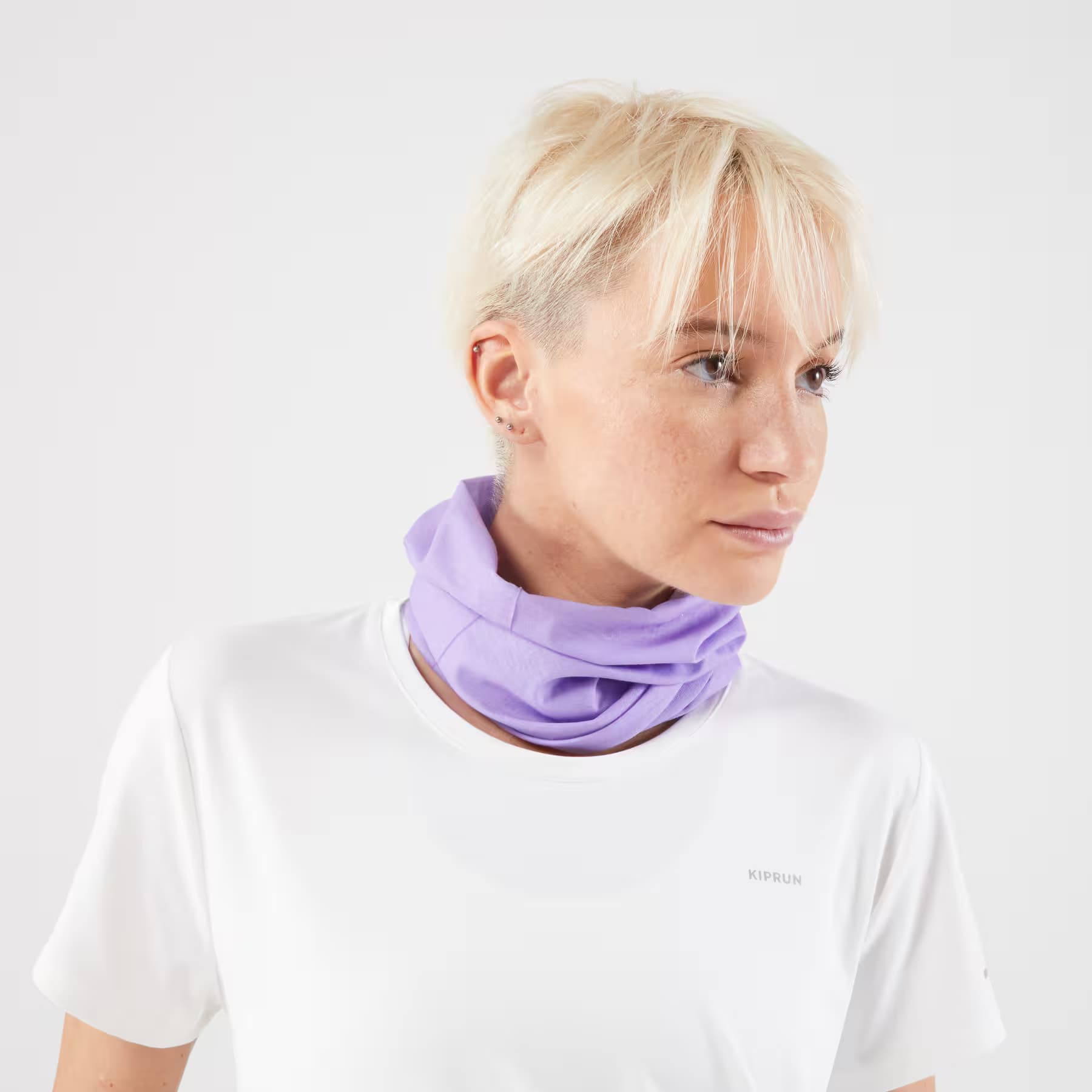 دستمال سر کالنجی – باندانا دکتلون Kalenji Multi-Purpose Running Collar/Bandana – Lavender – KIPRUN — تصویر ۲